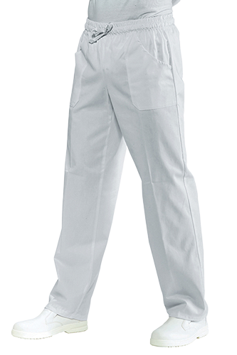 PANTALONI ELASTICO COTONE BIANCO